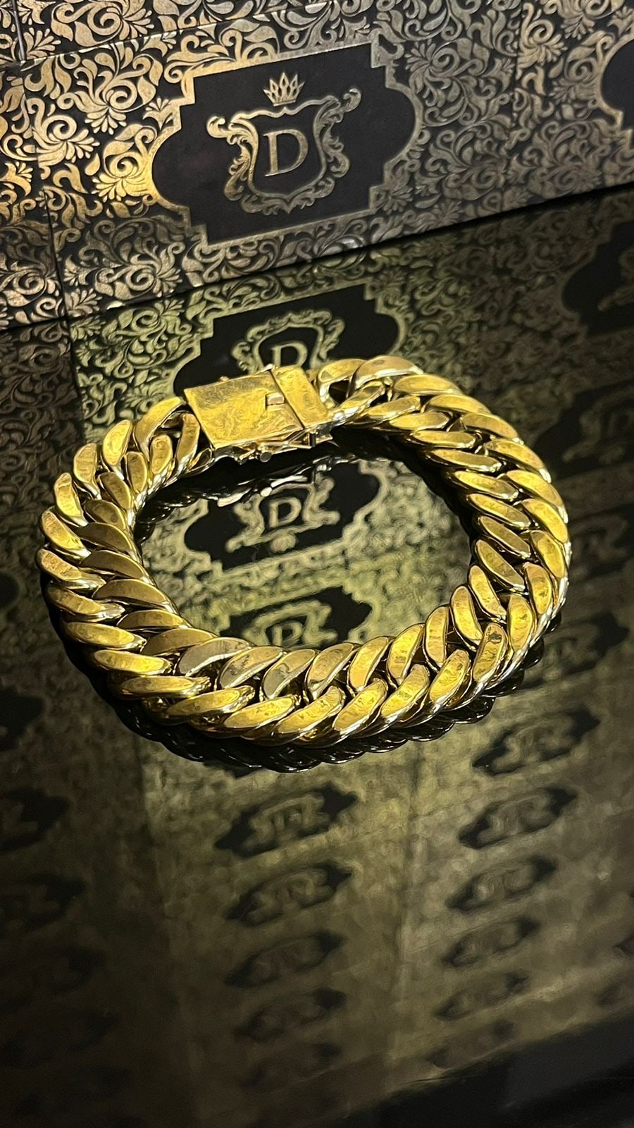 Pulseira Grumet Duplo 40 gramas em Ouro 18k 750