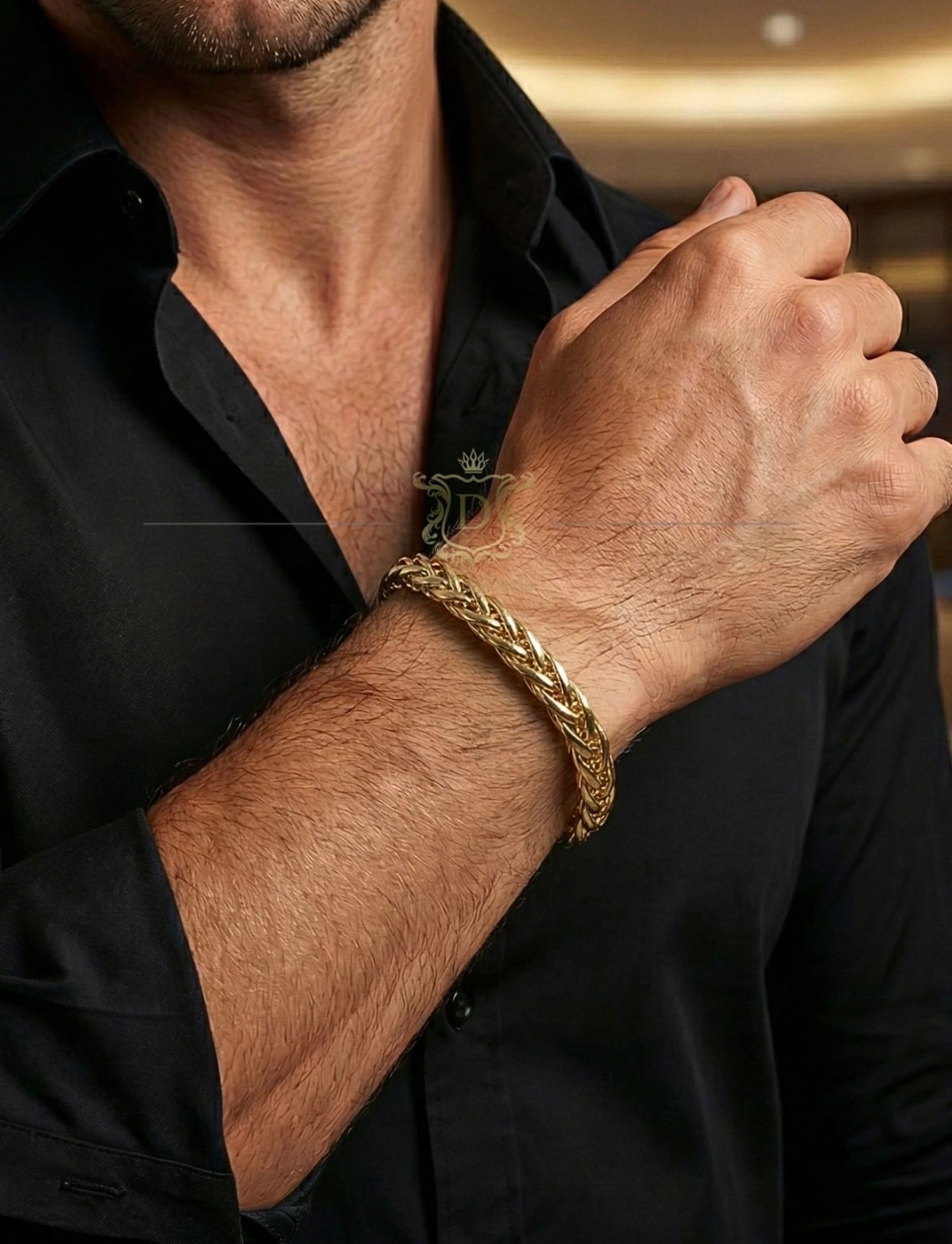 Pulseira Malha Palmeira 20 Gramas Ouro 18k 750